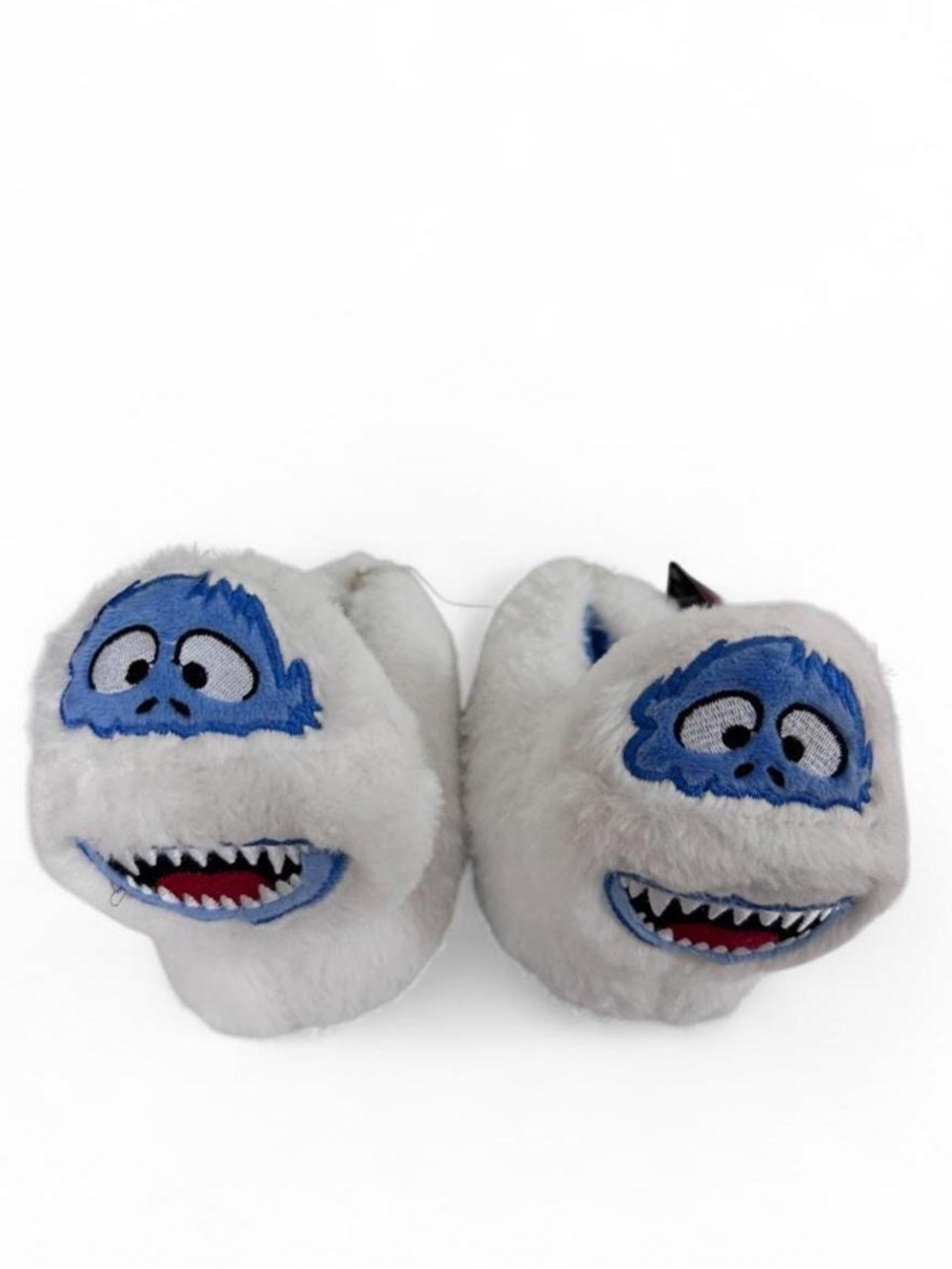Plush White Yeti Snowman Kids Slippers
